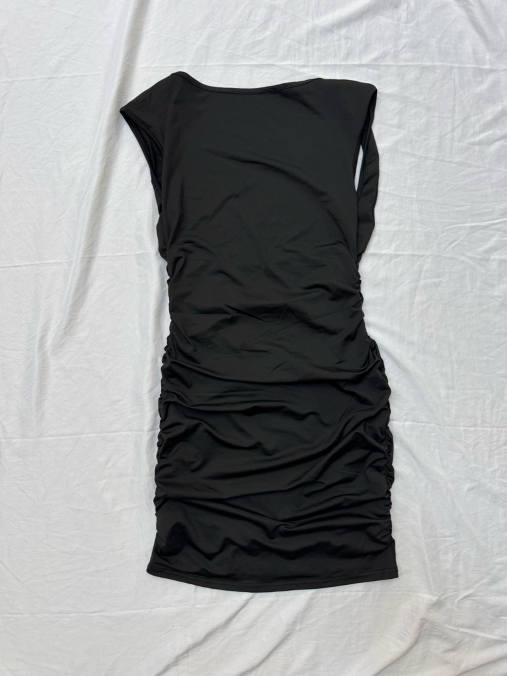 Women's Black Ruched Tank Dress